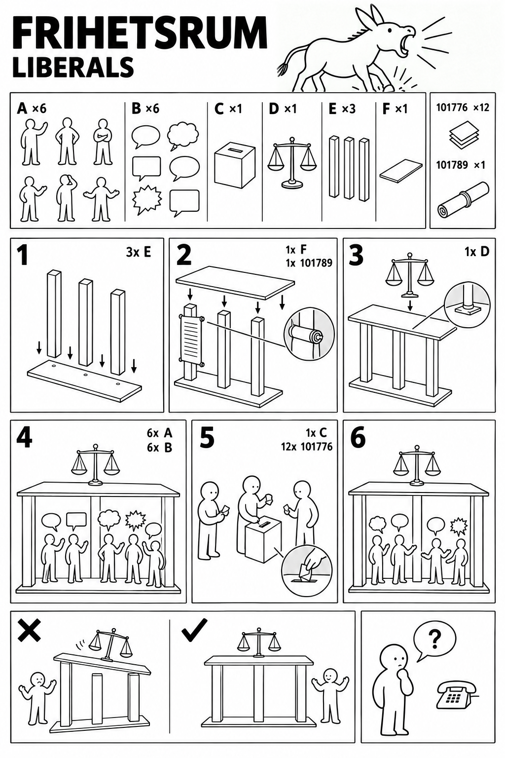 FRIHETSRUM assembly instructions: Liberals